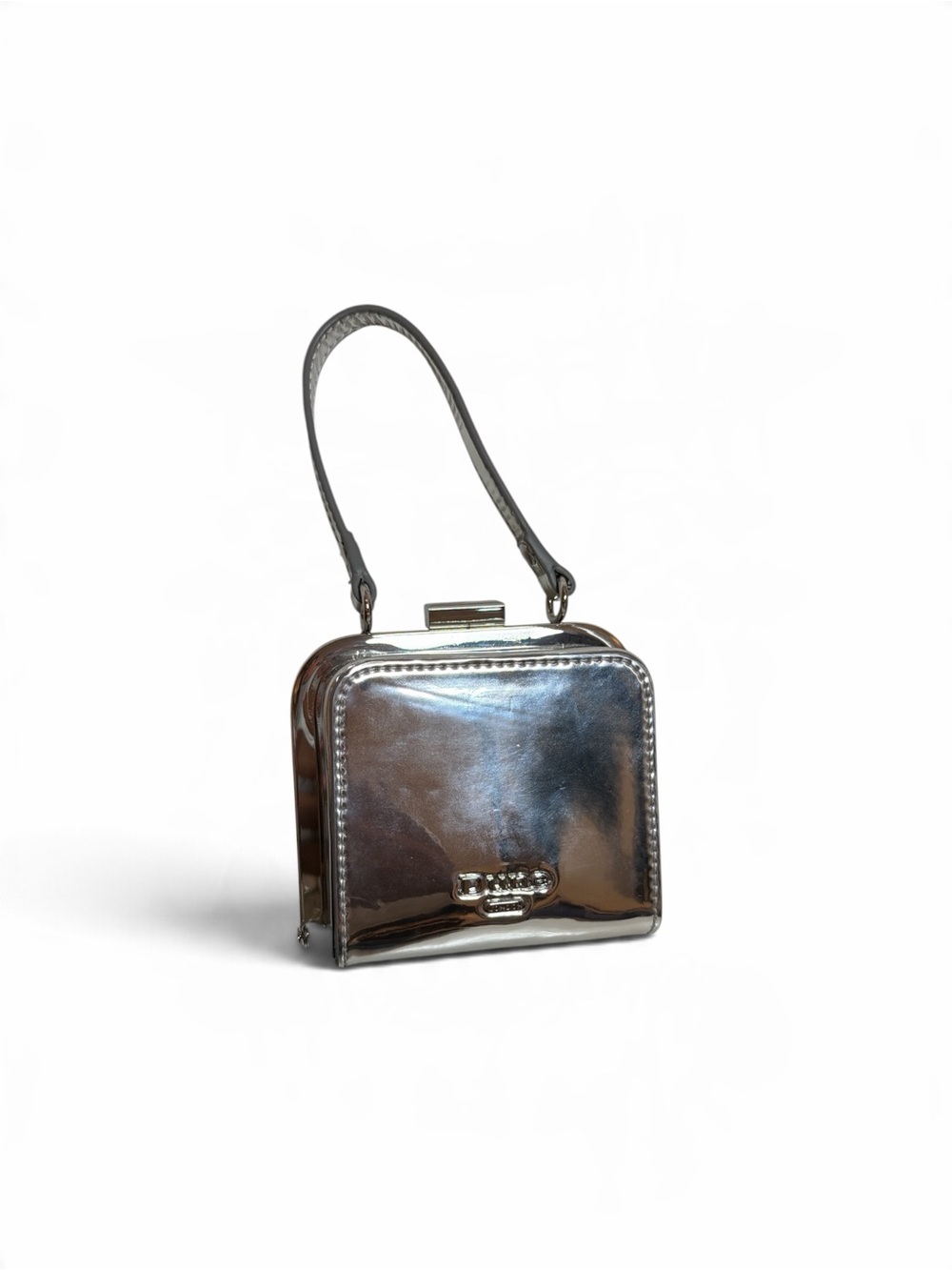 Dune London Metallic Silver Structured Top-Handle Women's Bag